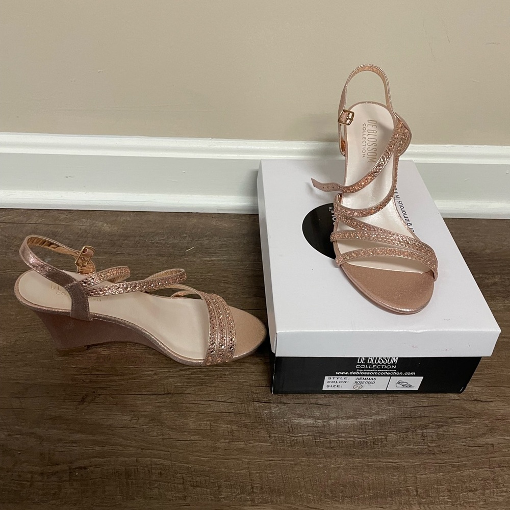 David's Bridal Rose Gold Wedges